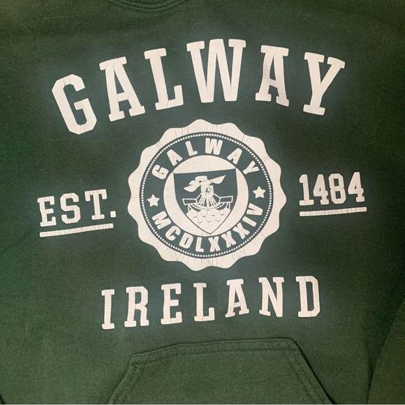 Galway Ireland Dark Green UNISEX Sweatshirt Hoodie Streetwear Size Small Crested - Picture 2 of 5